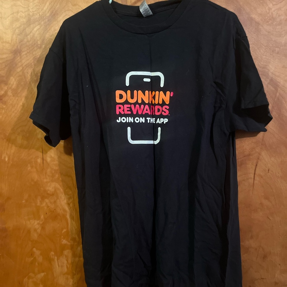 Hanes Black T-Shirt with Dunkin' Rewards Design